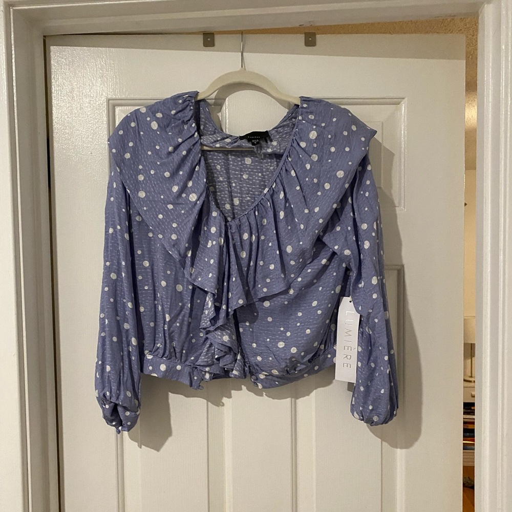 Vici Dolls Blue Polka Dot Blouse